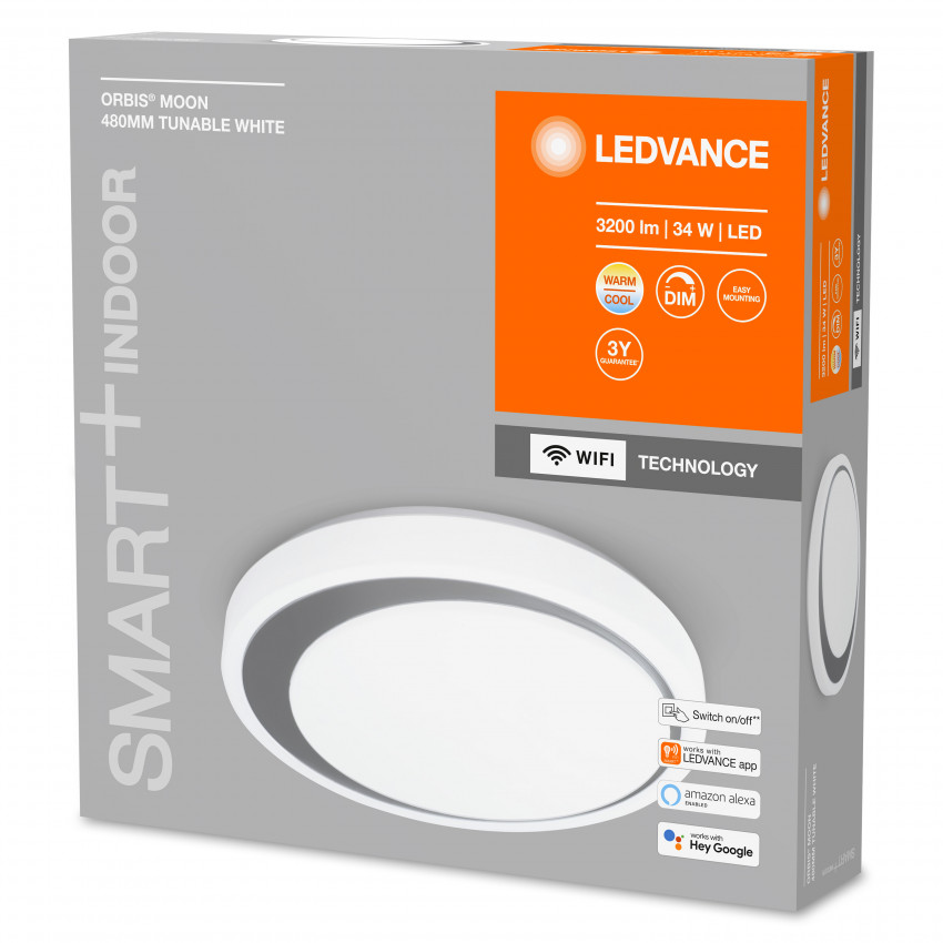Product van LED Plafondlamp  34W CCT ORBIS Moon  Circular Ø480 mm Smart+ WiFi  LEDVANCE 4058075486386