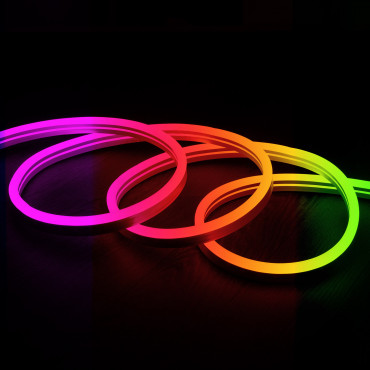 Product Neon LED RGB  Pásek 7.5 W/m Stmívatelné 220V AC 120 LED/m Půlkruhové 180º IP67 Střih každých 100 cm 
