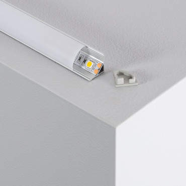 Profilé Aluminium pour Angle avec Capot Continu pour Ruban LED jusqu'à 20mm