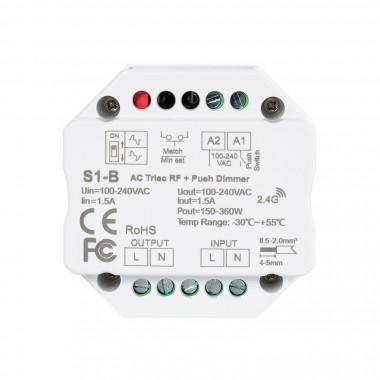 Triac RF/Pushbutton LED Dimmer - Ledkia