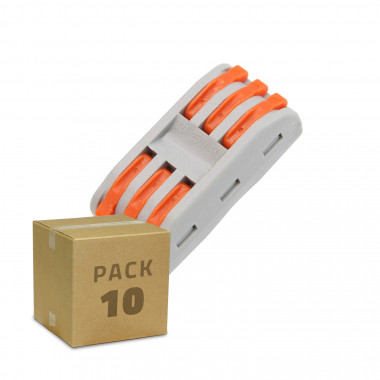 Pack 10 Conectores Rápidos 3 Entradas y 3 Salidas SPL-3 para empalme Cable Eléctrico de 0.08-4mm²