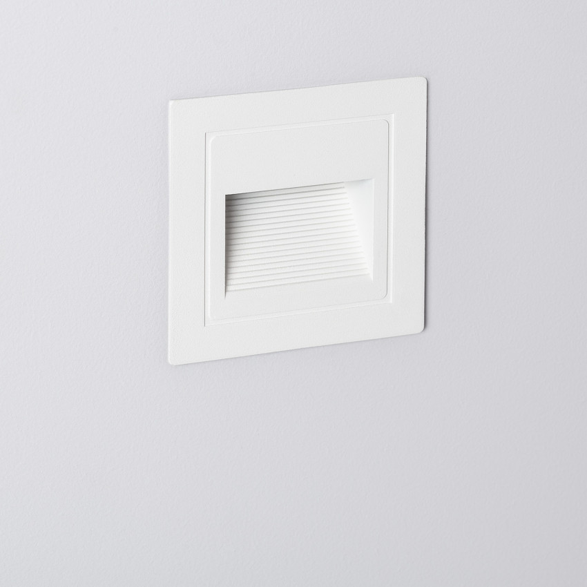 Produit de Balise LED Extérieure 3W Encastrable au Mur Carrée Wabi Blanche