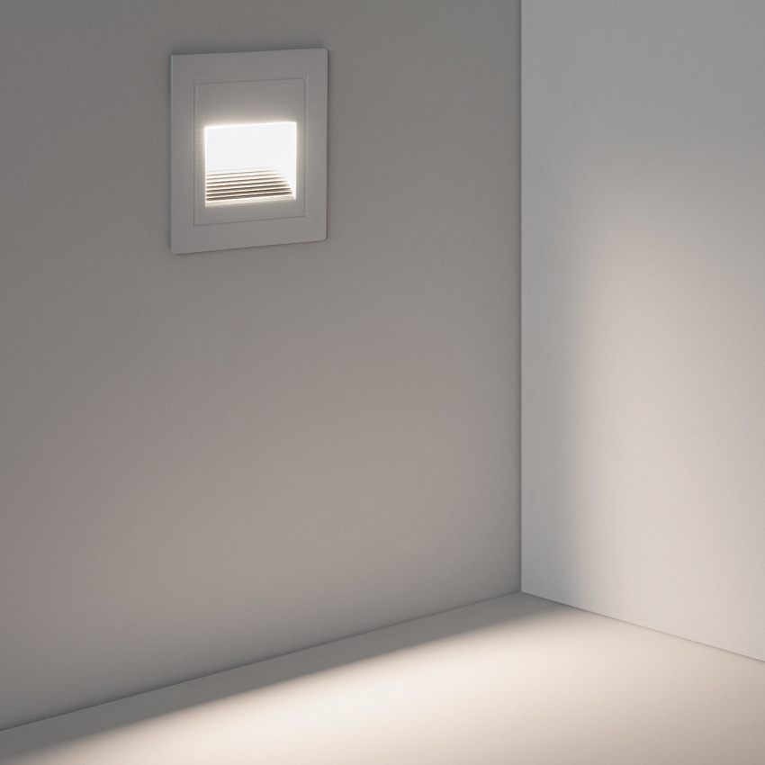 Produit de Balise LED Extérieure 3W Encastrable au Mur Carrée Wabi Blanche