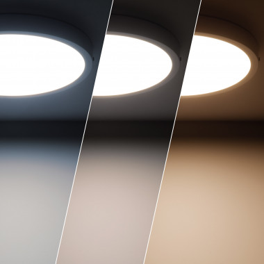 Product van Plafondlamp Rond Superslim LED 24W (CRI90) Microprismatisch CCT Selecteerbaar (UGR17) Ø280 mm