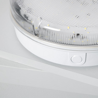 LED-Deckenleuchte 24W Rund für Aussen Ø285 mm IP65 mit Nicht Permanentem  Notlicht Hublot Transparent - Ledkia