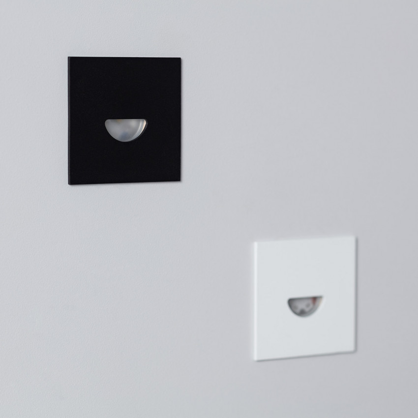 Product of 2W Guell Square Aluminium LED Wall Spotlight in White IP65