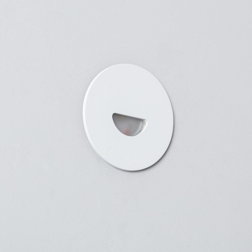 Product of 2W Guell Round Aluminium LED Wall Spotlight in White IP65
