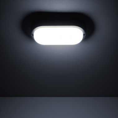 Produit de Plafonnier LED Extérieur Ovale 15W Hublot Black IP65 85x173 mm 