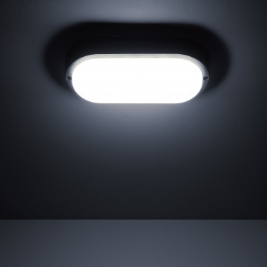 Product van Plafondlamp LED 25W Ovaal Outdoor 96x198 mm IP65 Hublot Black