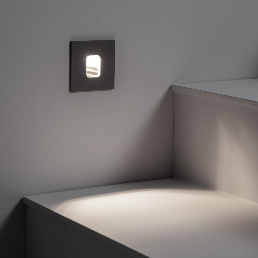 Product of 2W Grasset Square Aluminium LED Wall Spotlight in Grey IP65