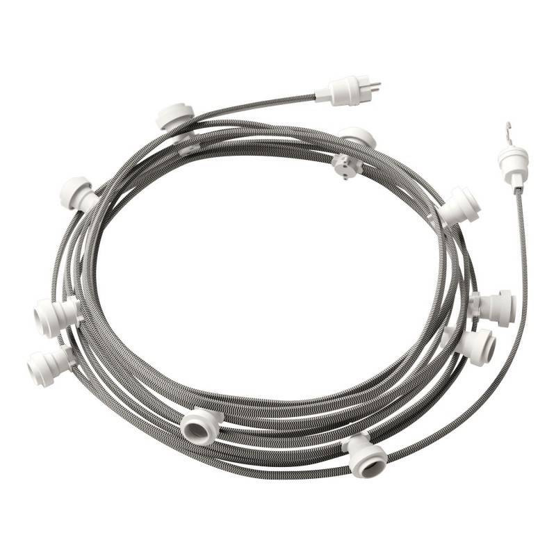 Produkt od 12,5m Venkovní Girlanda - Řetěz Lumet System  s 10 Objímkami E27 Bílá Creative-Cables CATE27B125