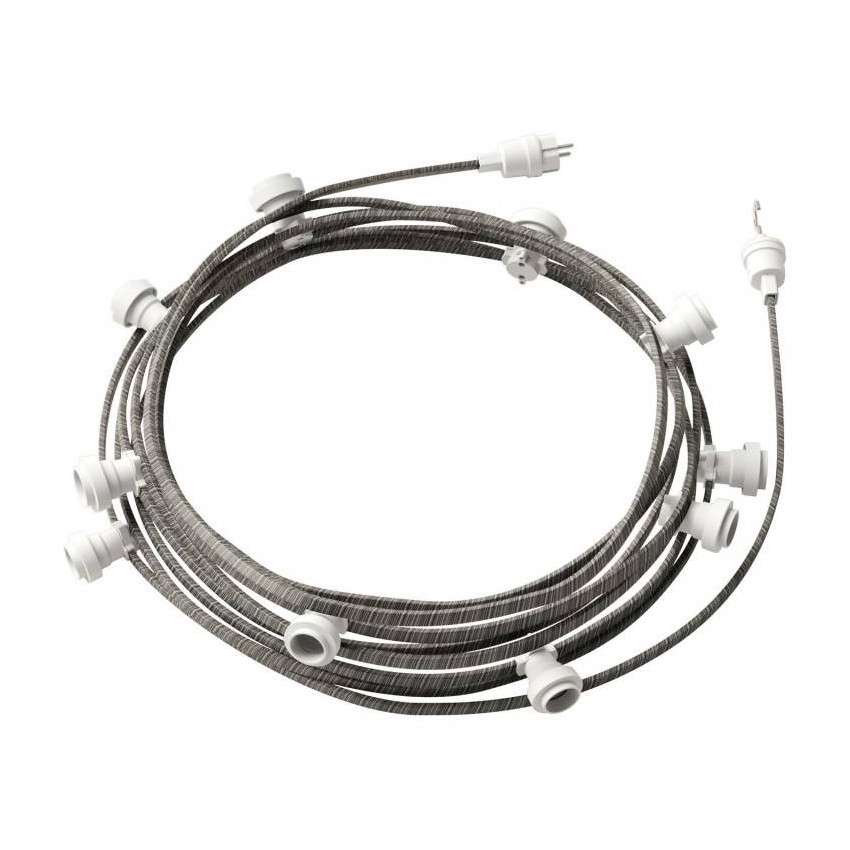 Produkt od 12,5m Venkovní Girlanda - Řetěz Lumet System  s 10 Objímkami E27 Bílá Creative-Cables CATE27B125