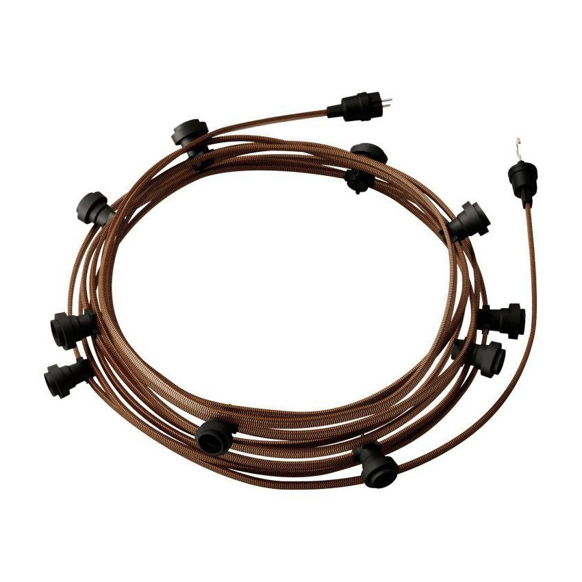 Produkt od 12,5m Venkovní Girlanda - Řetěz Lumet System  s 10 Objímkami E27 Černá Creative-Cables CATE27N125