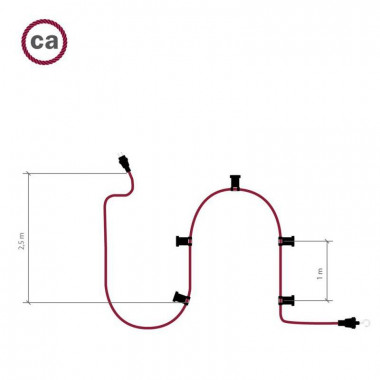 Produit de Guirlande Extérieure Lumet System 7.5m avec 5 Douilles E27 Blanche Creative-Cables CATE27B075