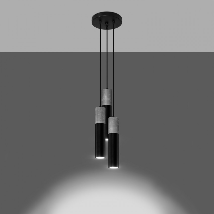 Product van Hanglamp Borgio 3P Beton SOLLUX