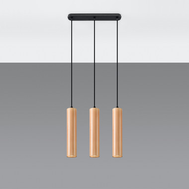 Lino 3 Wooden Pendant Lamp SOLLUX