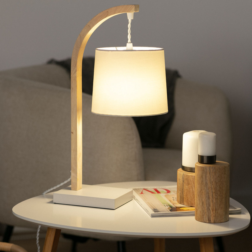 Product of Haakon Wood and Textile Table Lamp