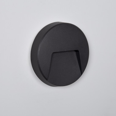 3W Nilsa Round Surface Outdoor LED Wall Light in Black