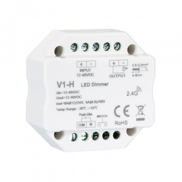 Product Dimmer 12/48V RF LED voor Monocolor LED Strip met Drukknop Compatibiliteit
