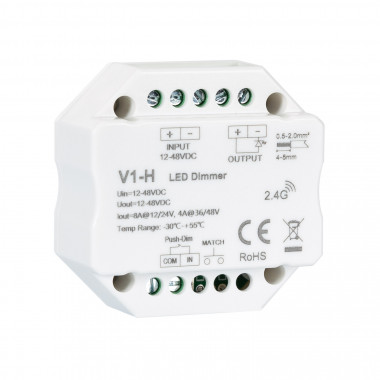 RF Dimmer 12/48V LED Dimmer for Single-Colour LED Strip  Compatible with Push Button Switch