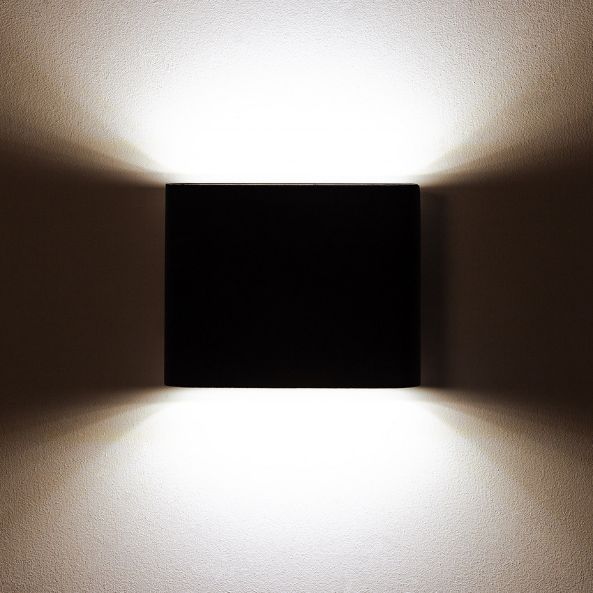 Product van Wandlamp Outdoor LED 6W  Dubbelzijdig Verlichting Vierkant Zwart Zeus 