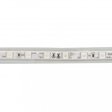 Product van LED Strip Ambar  Dimbaar 50m 220V AC 60 LED/m In te korten om de 100cm Breedte 14mm