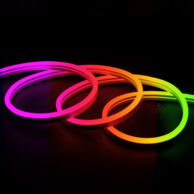 220V AC 11W/m Semicircular 180º RGB Neon LED Strip Custom Cut