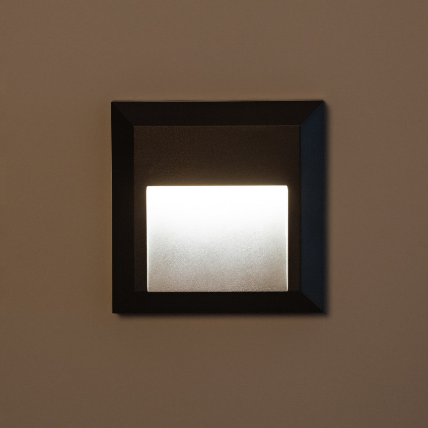 Product of 1W Byron Square Surface Outdoor LED Wall Light in Black