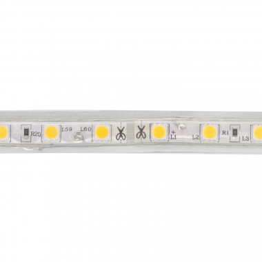 Prodotto da Striscia LED 220V AC 60 LED/m Bianco Naturale IP65 su Misura Larghezza 14mm Taglio ogni 100cm 