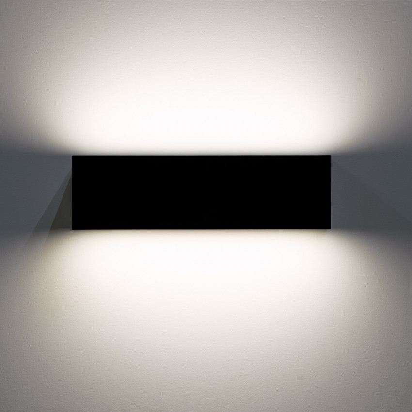 Product van Wandlamp Outdoor LED 10W Dubbelzijdige Verlichting Rechthoekig Zwart Lena