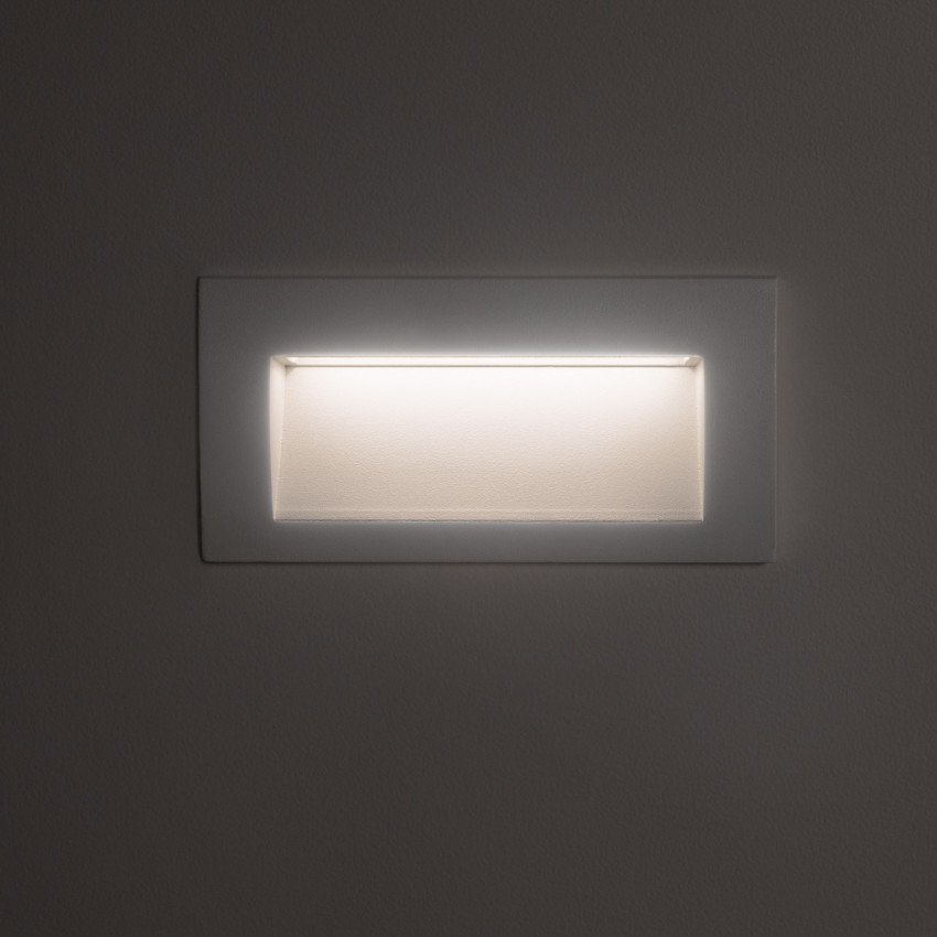 Produit de Balise LED Extérieure 4W Encastrable au Mur Rectangulaire Elin Blanche 