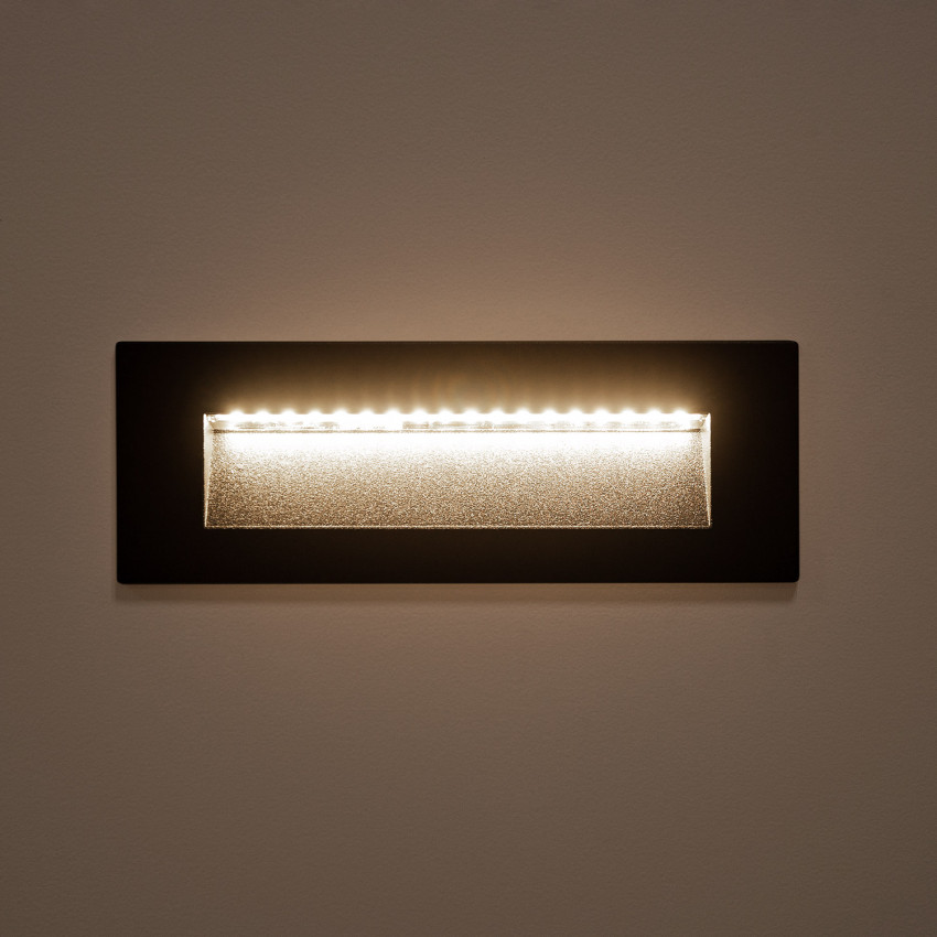 Produit de Balise LED Extérieure 6W Encastrable au Mur Rectangulaire Groult Noire