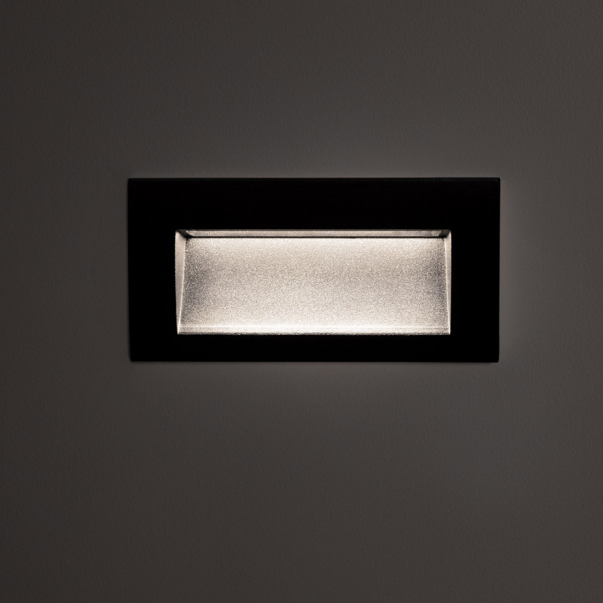 Produit de Balise LED Extérieure 4W Encastrable au Mur Rectangulaire Elin Noire 