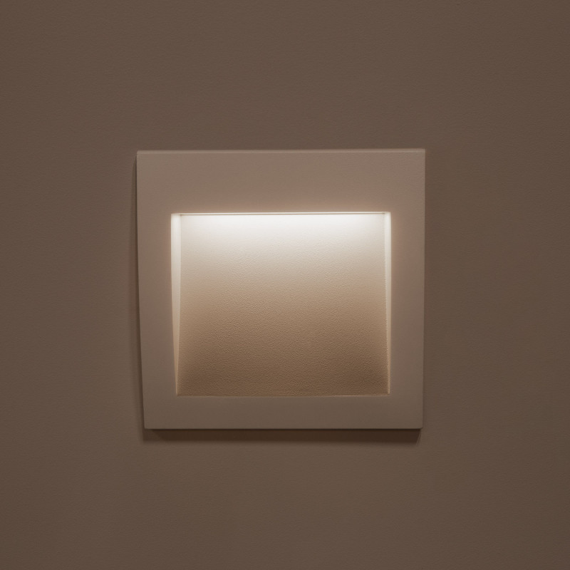 Product of 4W Natt Outdoor Square Recessed LED Wall Light in White