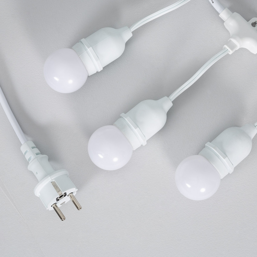 Produkt od Sada 5.5m Venkovní Světlené Girlandy v Bílé + 8 LED Barevných Žárovek E27 G45 3W 