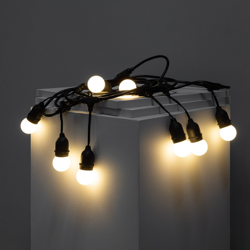 Produkt von Set Girlande Waterproof 5.5m Schwarz + 8 LED-Lampen E27 G45 3W Farbig