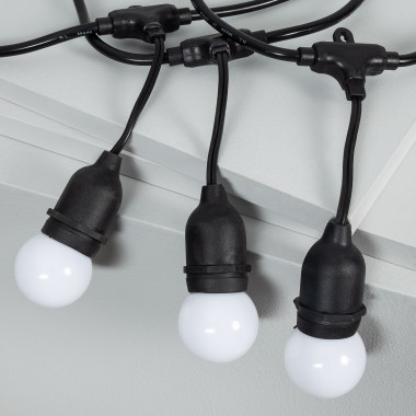 Produkt od Sada 5.5m Venkovní Světlené Girlandy v Černé+ 8 LED Barevných Žárovek E27 G45 3W 