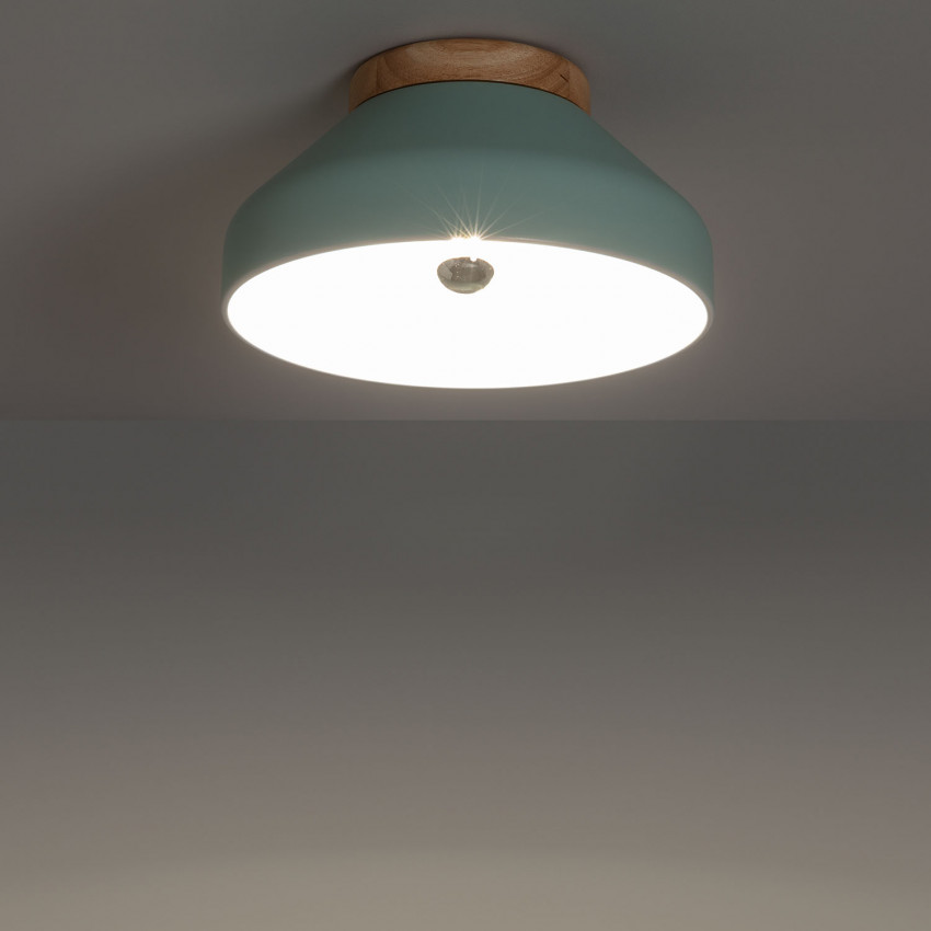 Product van Plafondlamp Rond  Aluminium en Hout Ø300 mm Hakon