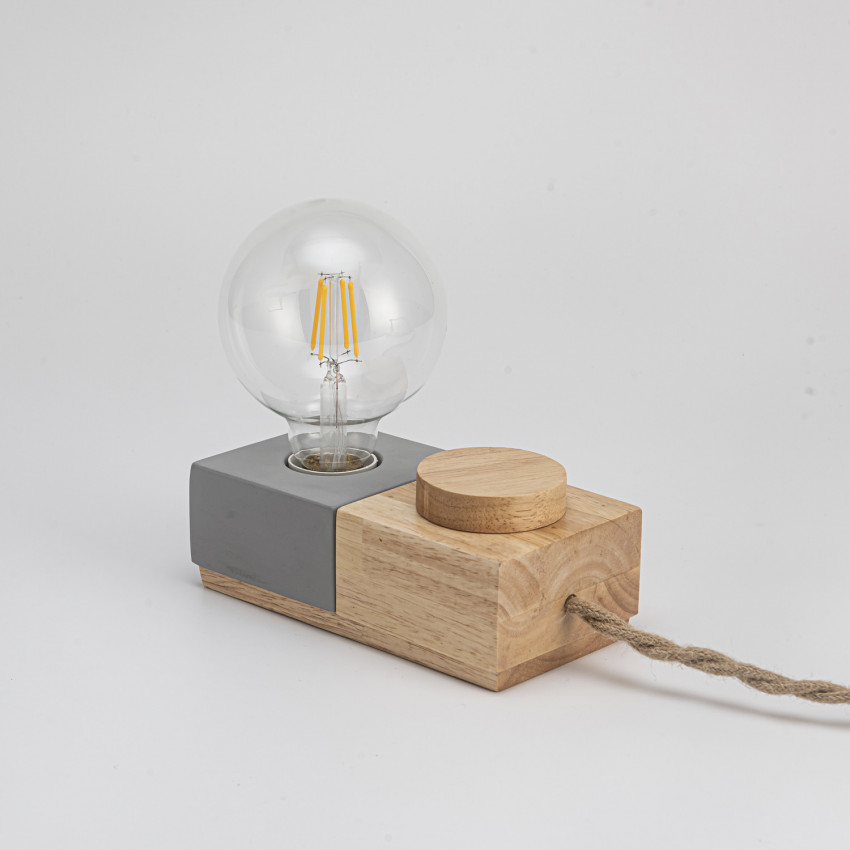 Product of Sven Wood & Cement Table Lamp 