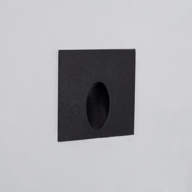 2W Ellis Square Recessed Outdoor Wall Light in Black