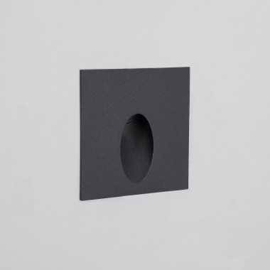 2W Ellis Square Recessed Outdoor Wall Light in Grey