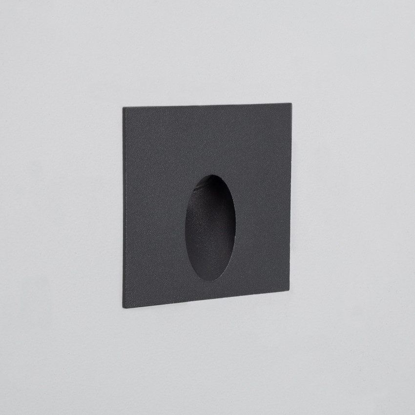 Product of Ellis 3W Grey Square Recessed Outdoor Wall Light 