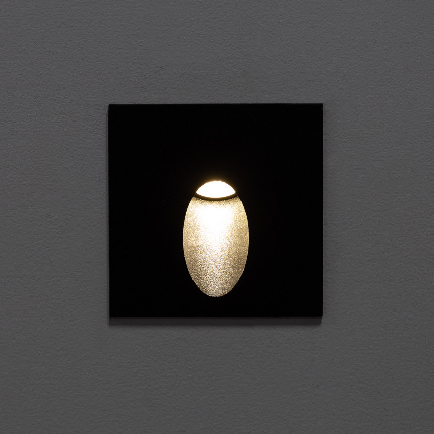 Product van Wandlamp Outdoor LED 2W Inbouw Vierkant Grijs Ellis 