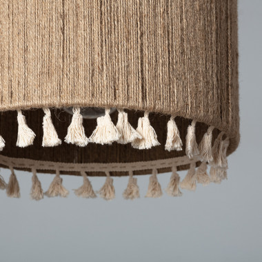 Acoma Natural Rope & Cotton Pendant Lamp - Ledkia