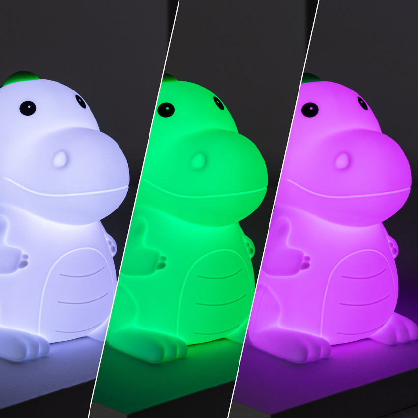Produit de Veilleuse LED pour Enfant en Silicone RGB Dinosaure avec Batterie
