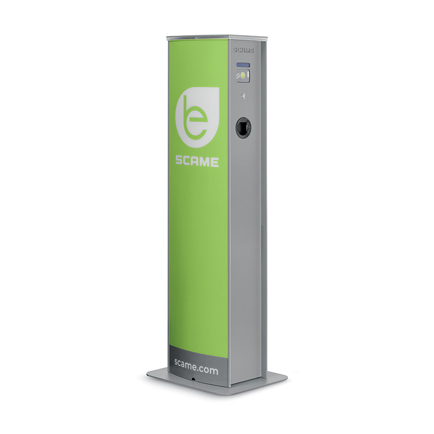 Product of SCAME Electric Car Charger OCPP 22kW 3-Phase 2-Phase Tower with 2 Outlets 204.CA23B-T2T2A