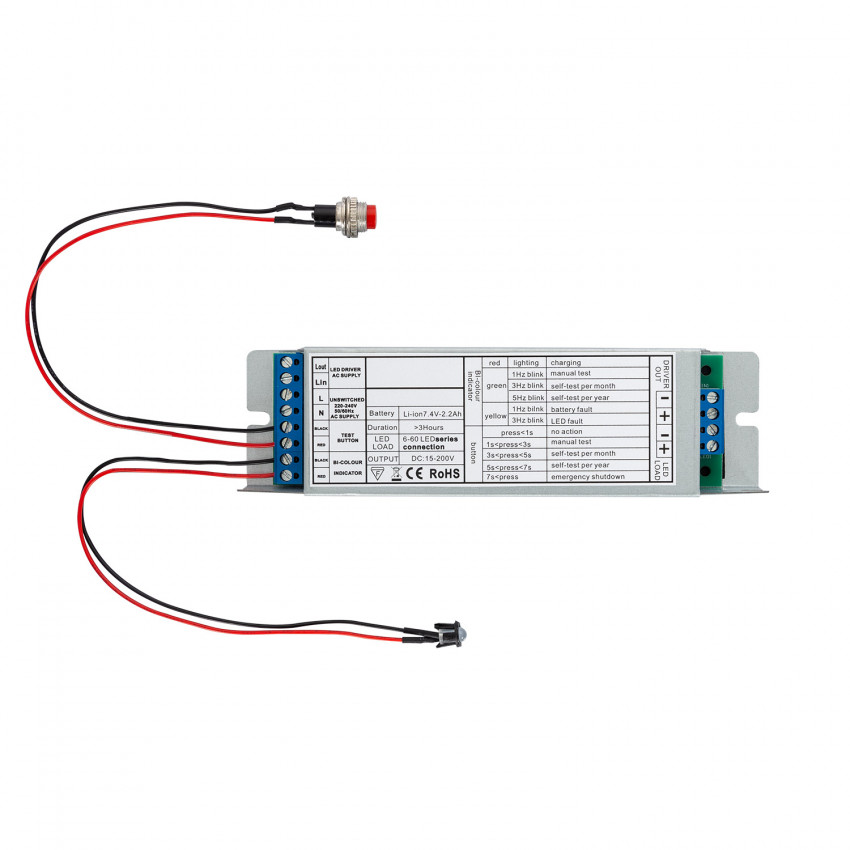 Product of Emergency Kit for Non-Permanent LED Luminaires with Autotest Button