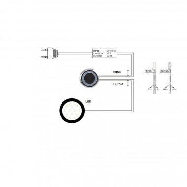 Product van Mini Touch Schakelaar Dimbaar Inbouw  voor LED Strip 12/24V DC