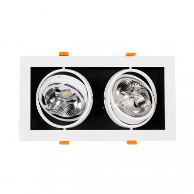 Product van Downlight LED 30 W Richtbaar  Vierkant  Dubbel  AR111 Zaagmaat  325x165 mm