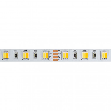 LED-Streifen 24V DC 60 LEDs/m 5m CCT Wählbar IP20 Breite 10mm Schnitt alle  5cm - Ledkia